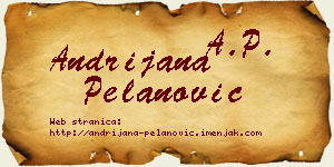 Andrijana Pelanović vizit kartica